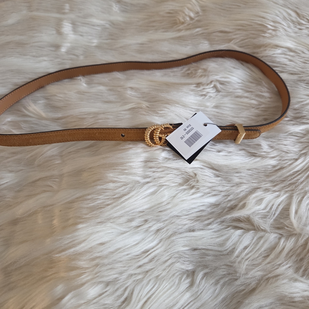 Gucci Tan and Gold Women's Belt - Picture 3 of 16